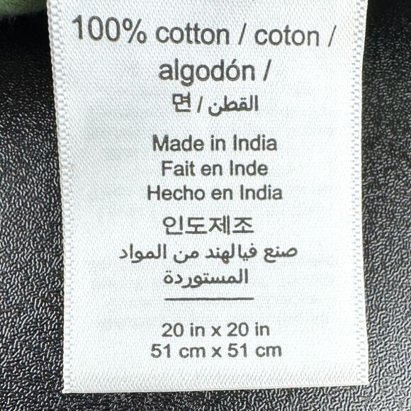 West Elm + RHODE Lotus Pillow Cover in Brandied Apricot/Fair Green Cotton 20" - Picture 6 of 7